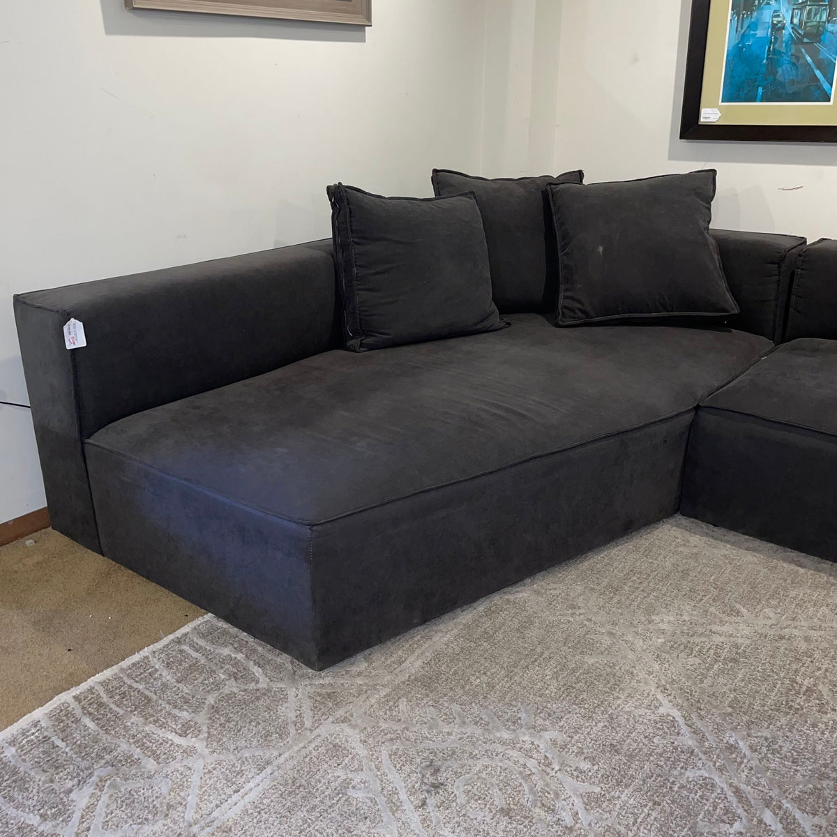 Dark Gray "U" Shaped Modular Sectional with Ottoman U SECTIONALS CORNER