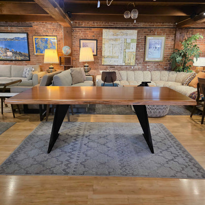 Live Edge Black Base Dining Table