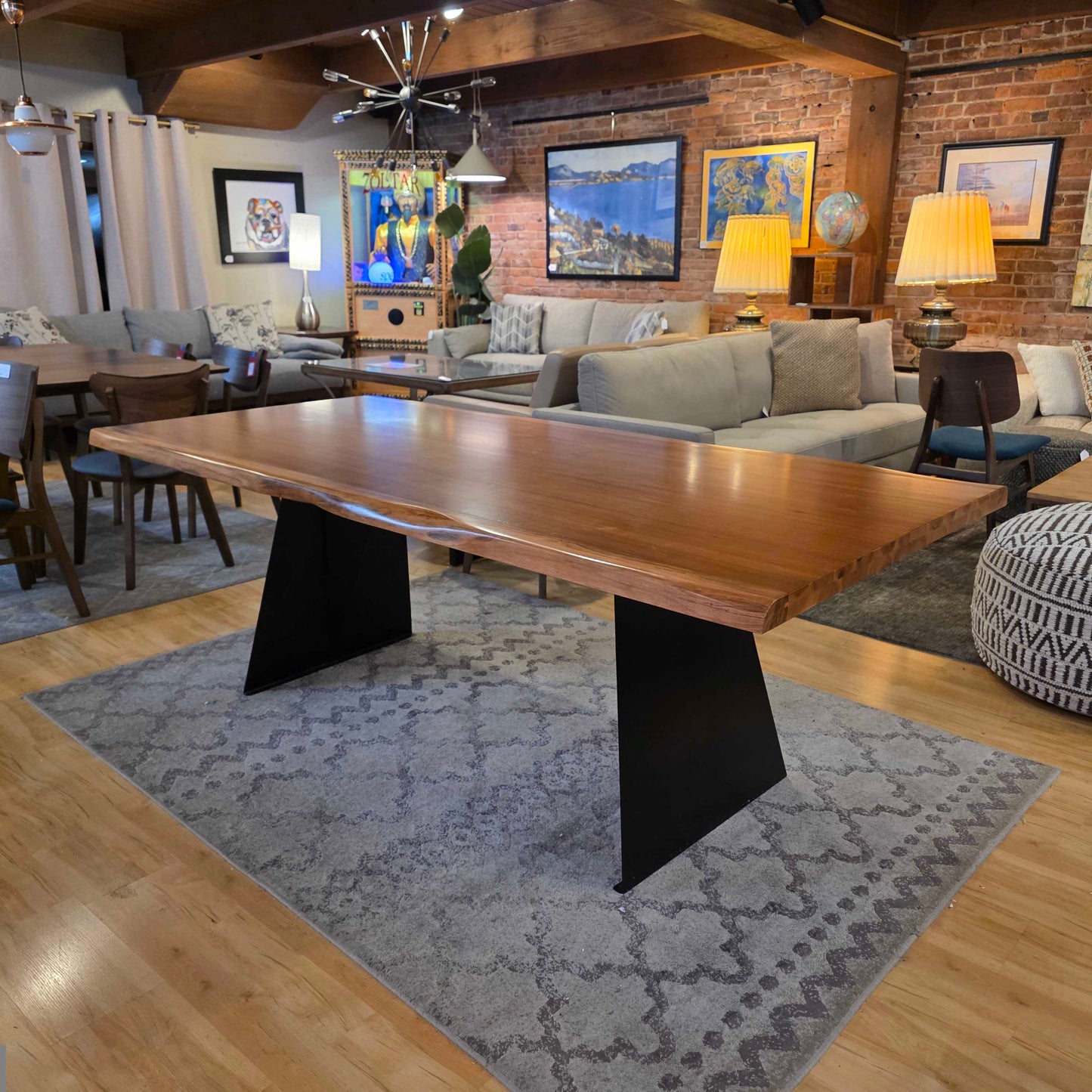 Live Edge Black Base Dining Table