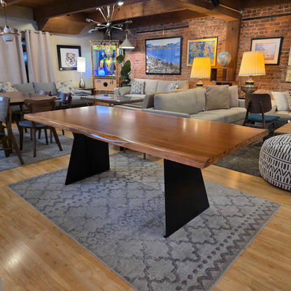 Live Edge Black Base Dining Table