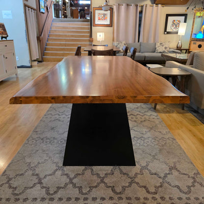 Live Edge Black Base Dining Table