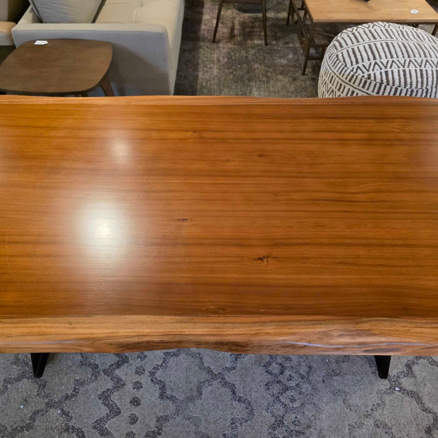 Live Edge Black Base Dining Table