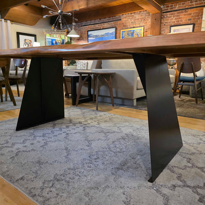 Live Edge Black Base Dining Table