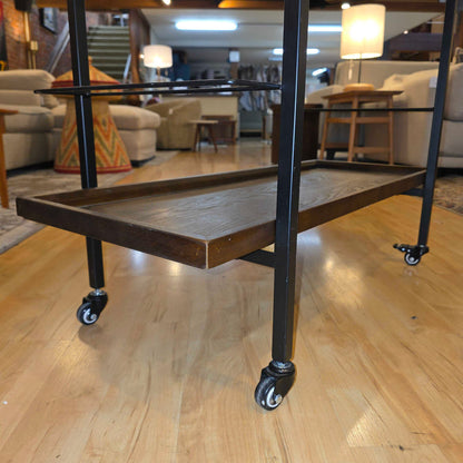 Modern Industrial Wide Bar Cart