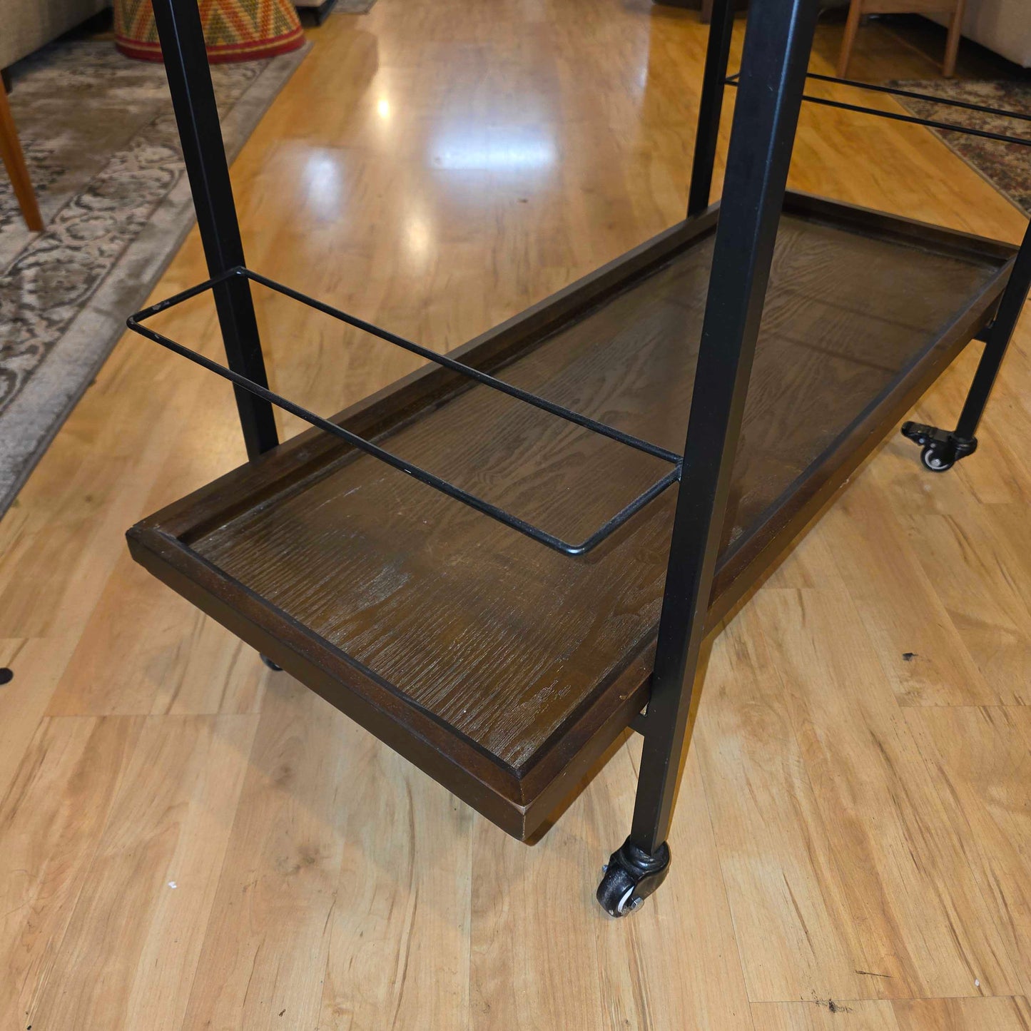 Modern Industrial Wide Bar Cart