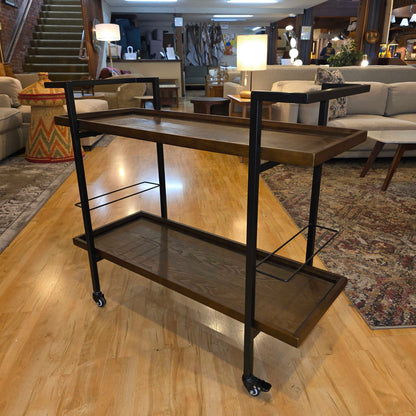 Modern Industrial Wide Bar Cart