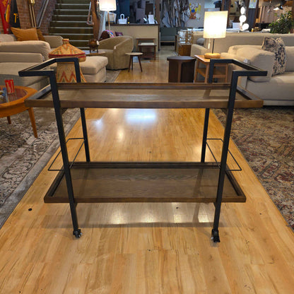 Modern Industrial Wide Bar Cart