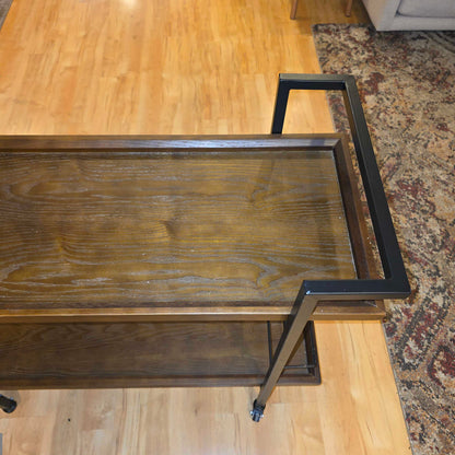 Modern Industrial Wide Bar Cart