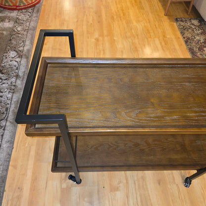 Modern Industrial Wide Bar Cart