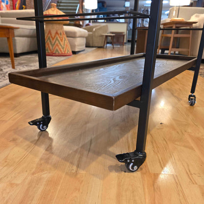 Modern Industrial Wide Bar Cart