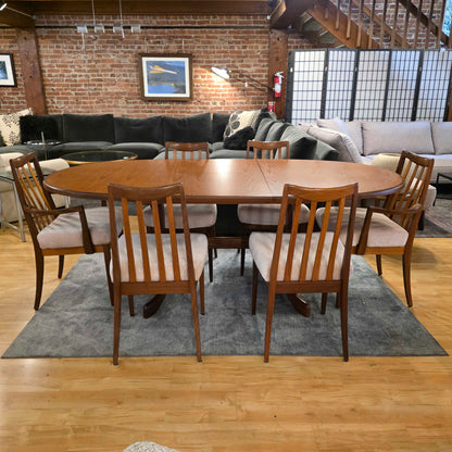 AS IS GPlan Teak Oval Whale Tail Dining Table and set of 6 Gplan Dining Chairs