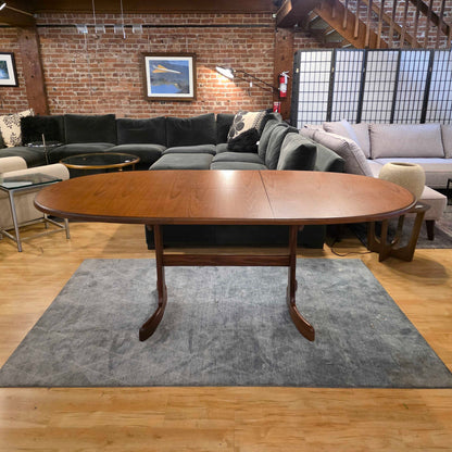 AS IS GPlan Teak Oval Whale Tail Dining Table and set of 6 Gplan Dining Chairs