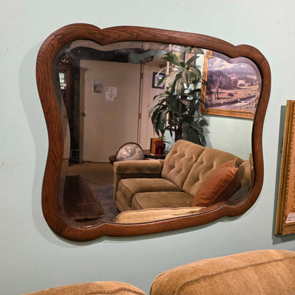 Dark Oak Rounded Edges Wall Mirror
