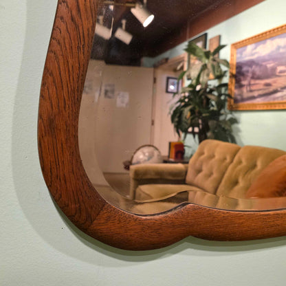 Dark Oak Rounded Edges Wall Mirror