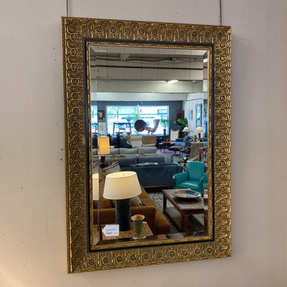 Ornate Gold & Dark Green Embossed Frame Mirror C MIRRORS