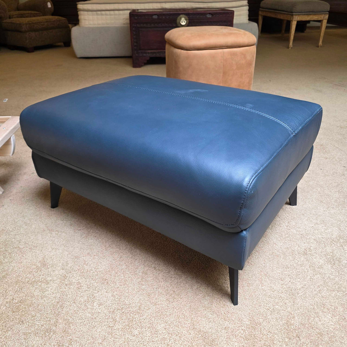 Antwerp Storm Leather Ottoman