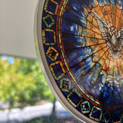 Stained Glass Holy Dove Suncatcher