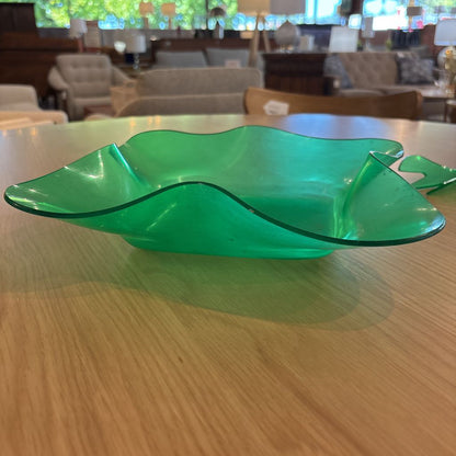 1980's Twisted Green Salad Bowl & Untensils