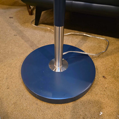 Navy Blue Floor Lamp with Attached Round Side Table