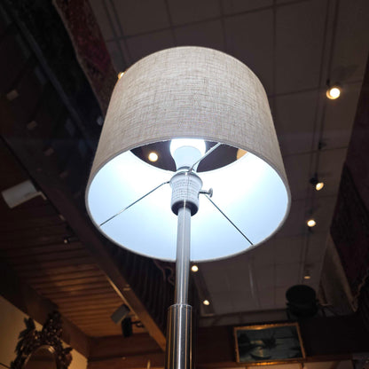 Navy Blue Floor Lamp with Attached Round Side Table