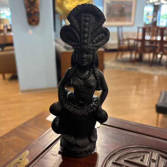 Hawaiian Lava Rock Hula Dancer w/Crown