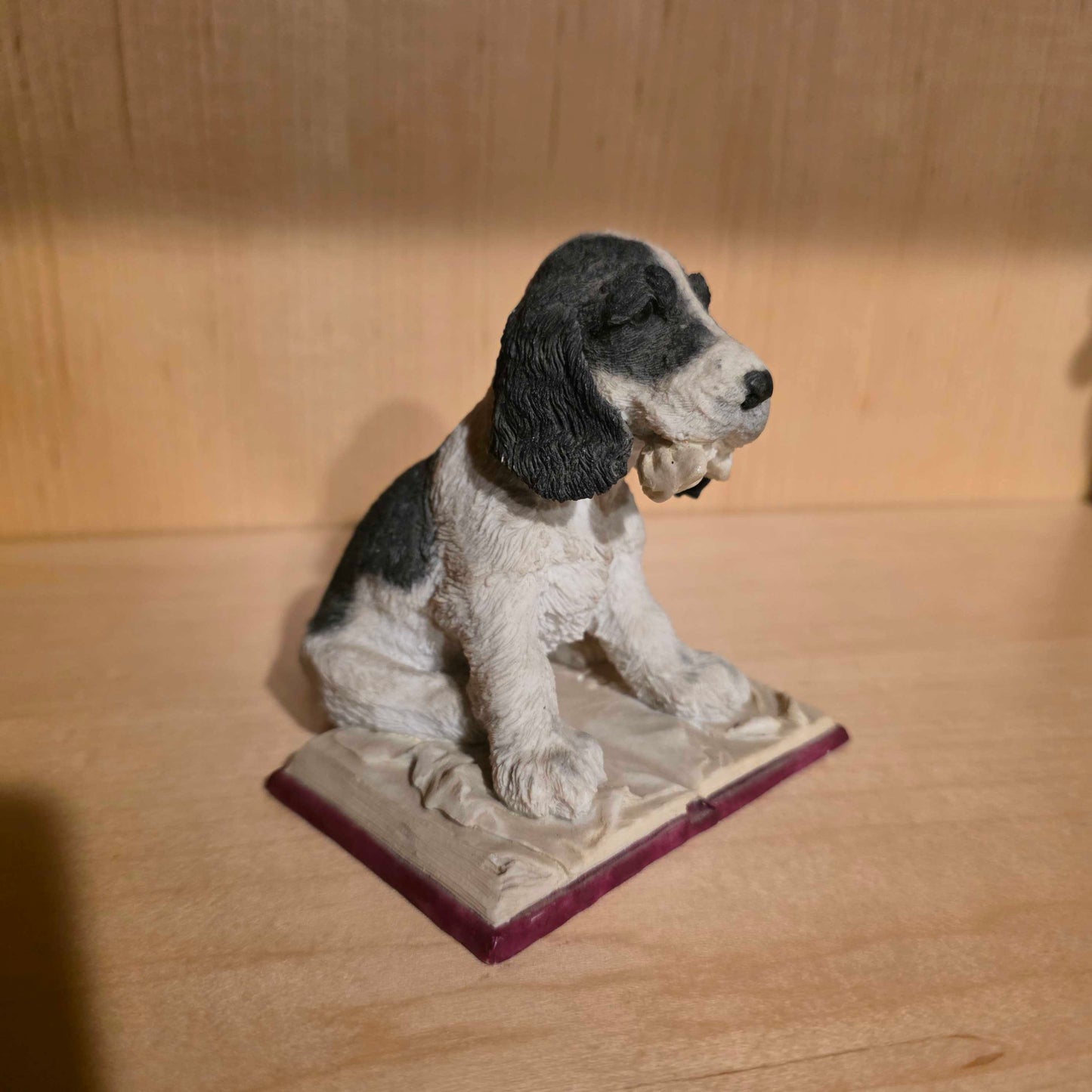Grey & White Puppy Figurine