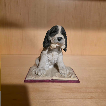 Grey & White Puppy Figurine