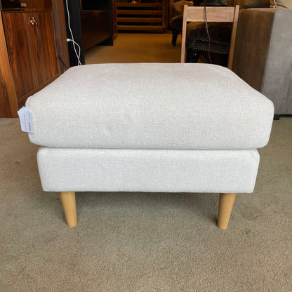 White Light Wood Leg Ottoman