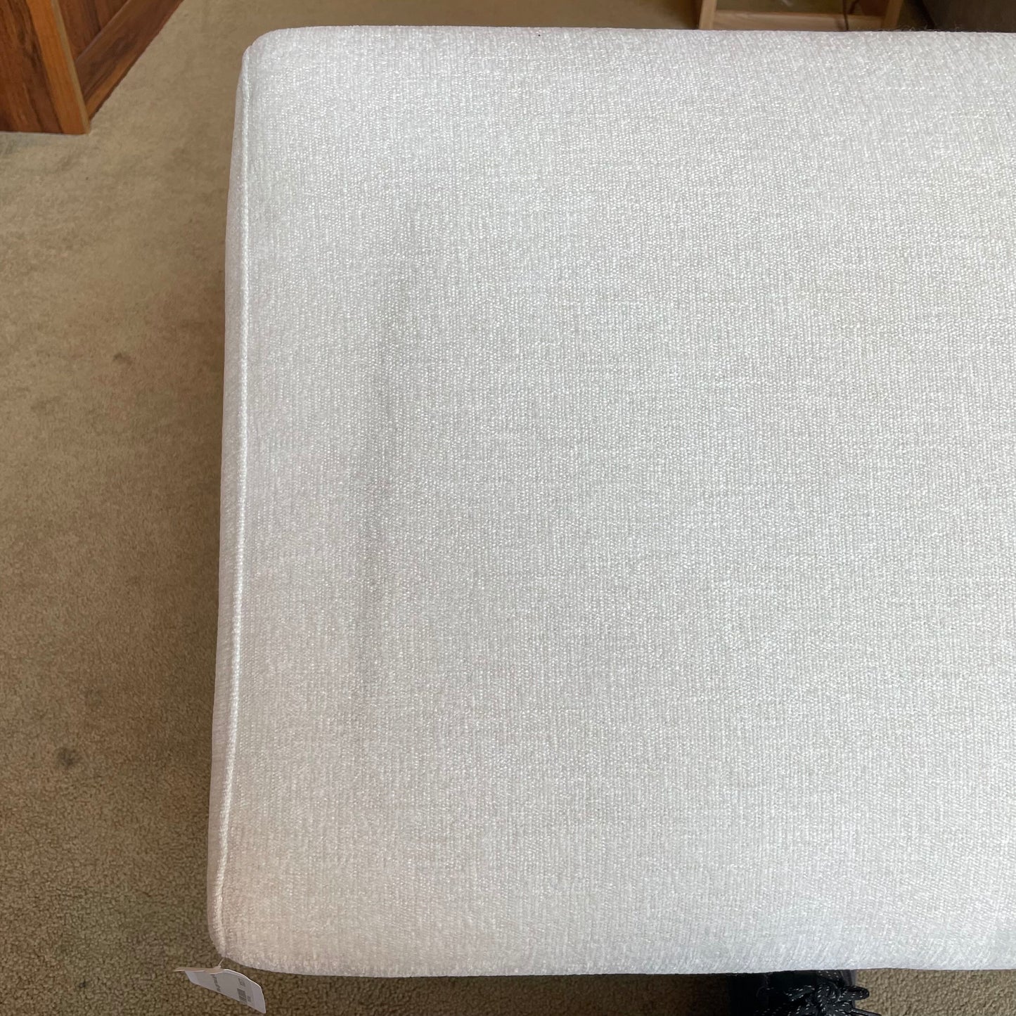 White Light Wood Leg Ottoman