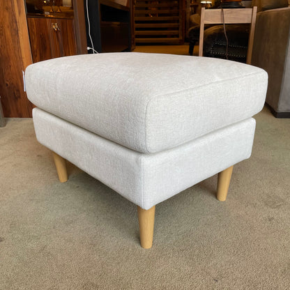 White Light Wood Leg Ottoman
