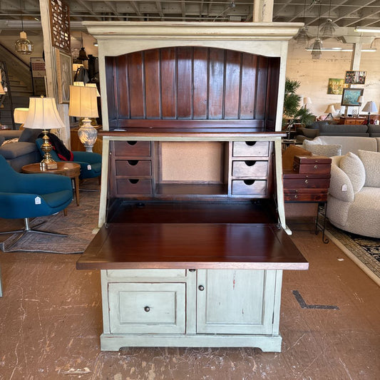 2 Piece Rustic Secretaries Desk