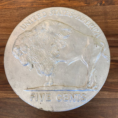 Heavy Concrete Buffalo Nickel Decor UNIQUE FINDS