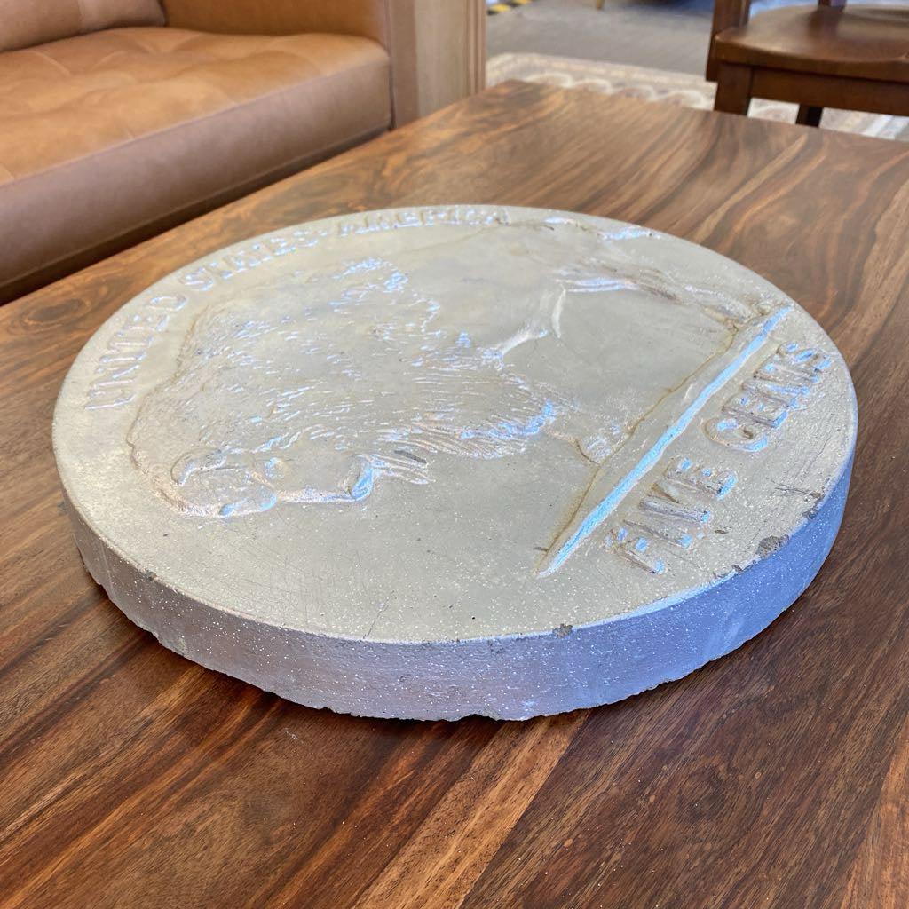 Heavy Concrete Buffalo Nickel Decor UNIQUE FINDS