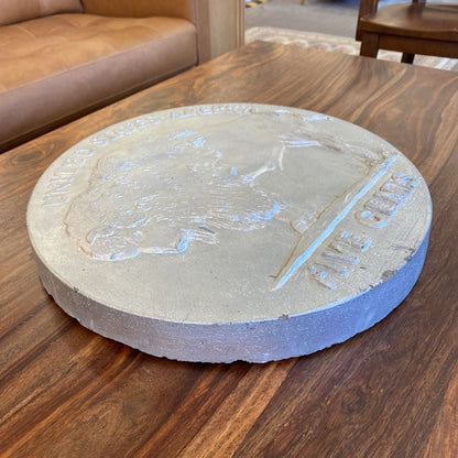 Heavy Concrete Buffalo Nickel Decor UNIQUE FINDS