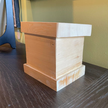 Blond Wood PNW Native Motif Box with Canoe and Whale