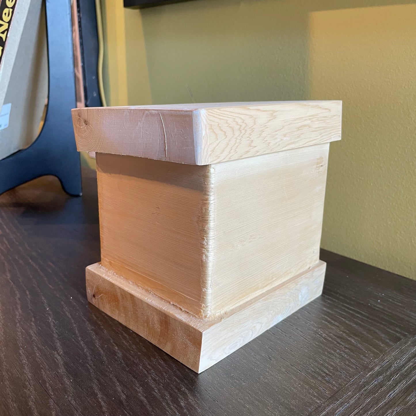 Blond Wood PNW Native Motif Box with Canoe and Whale