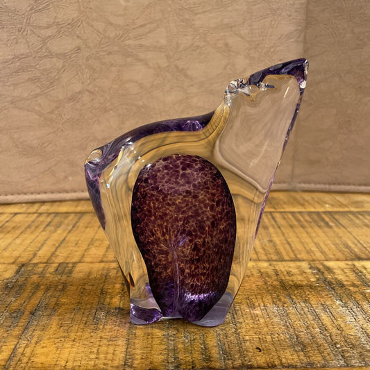 Glass with Purple "Inside" Polar Bear/Alaska SMALLS
