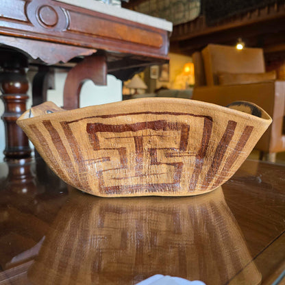 "Four Part Harmony" Pottery Bowl with PNW Native Theme/Whidbey Island Artist