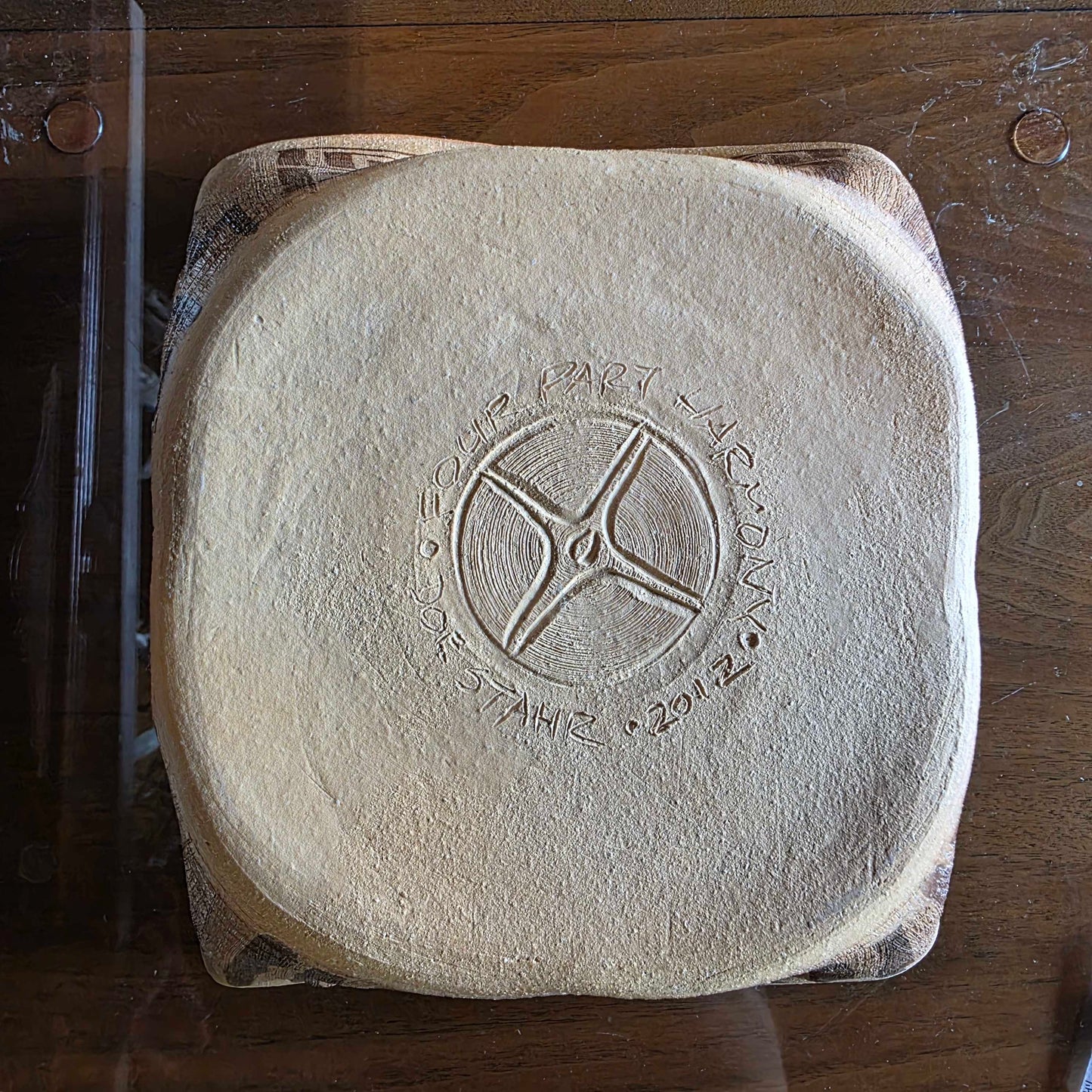 "Four Part Harmony" Pottery Bowl with PNW Native Theme/Whidbey Island Artist