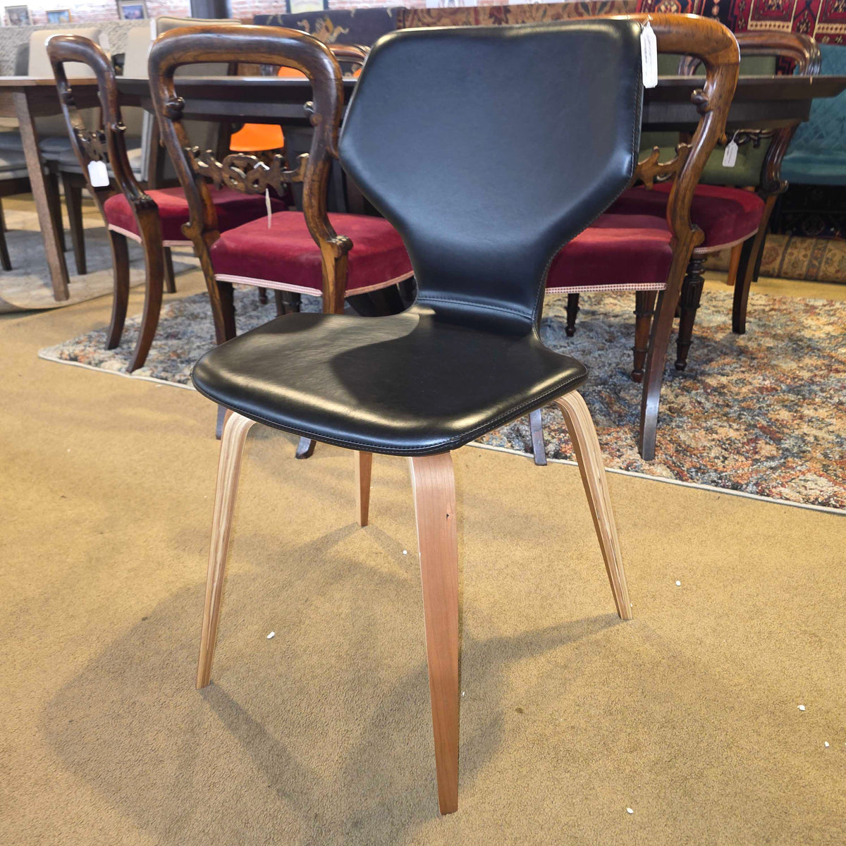 R&B Pike Black Seat Dining Chair SET of 4