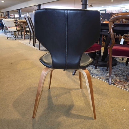 R&B Pike Black Seat Dining Chair SET of 4
