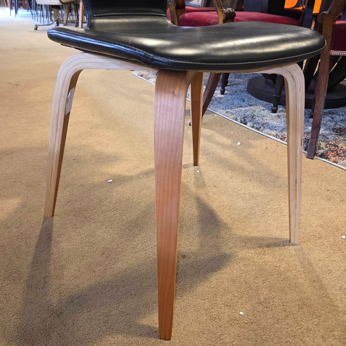 R&B Pike Black Seat Dining Chair SET of 4