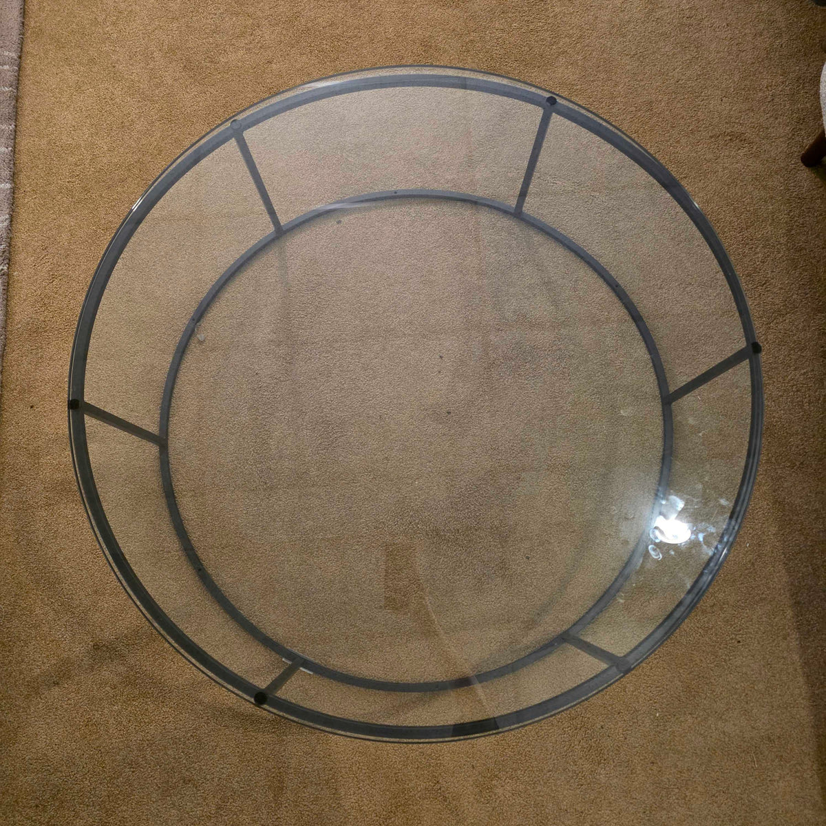 Room & Board Tyne Round Metal Frame Glass Top Coffee Table