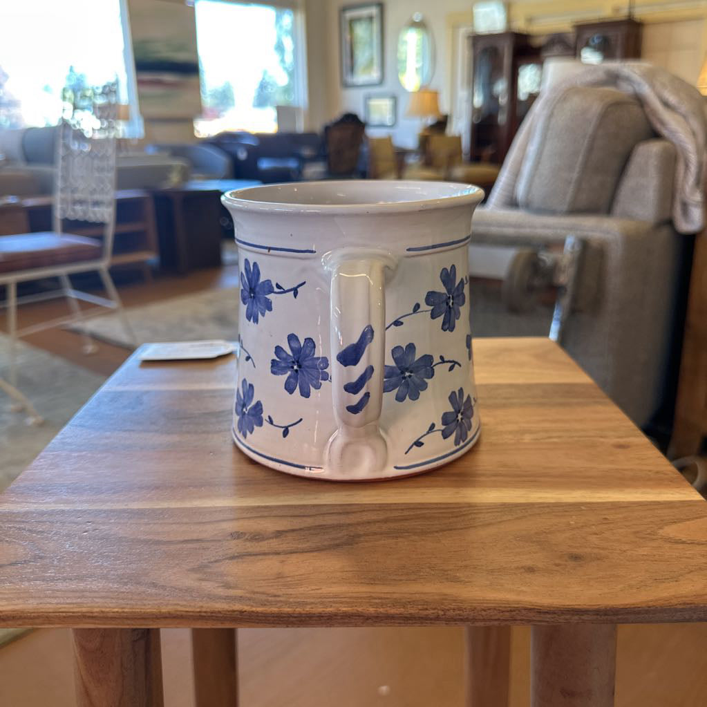 Painted Ceramic Vase w/ Flowers