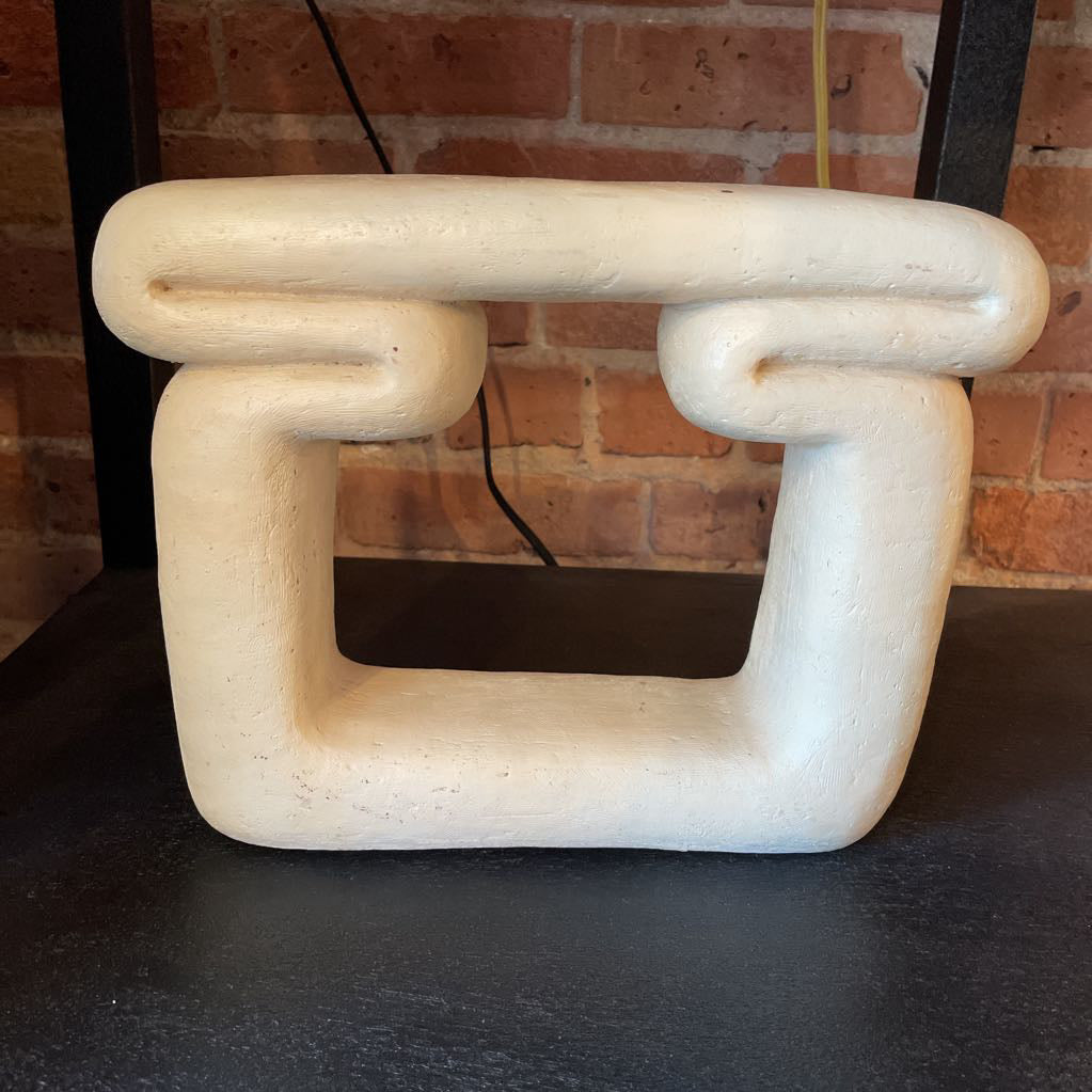 Abstract Off-White Curvy Sculpture with Open Center