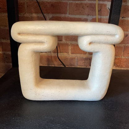 Abstract Off-White Curvy Sculpture with Open Center