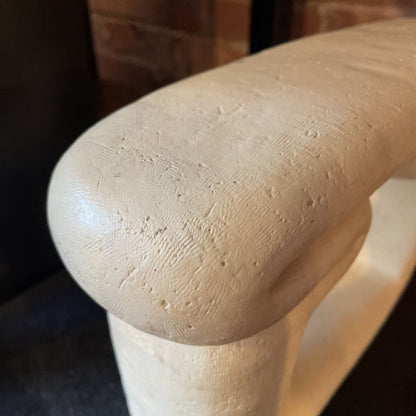 Abstract Off-White Curvy Sculpture with Open Center