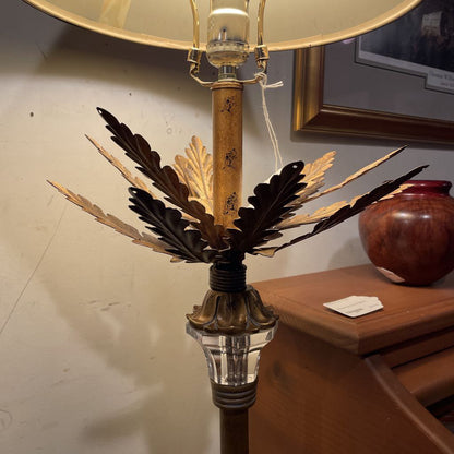 Metal Palm Fronds with Glass Detail Floor Lamp