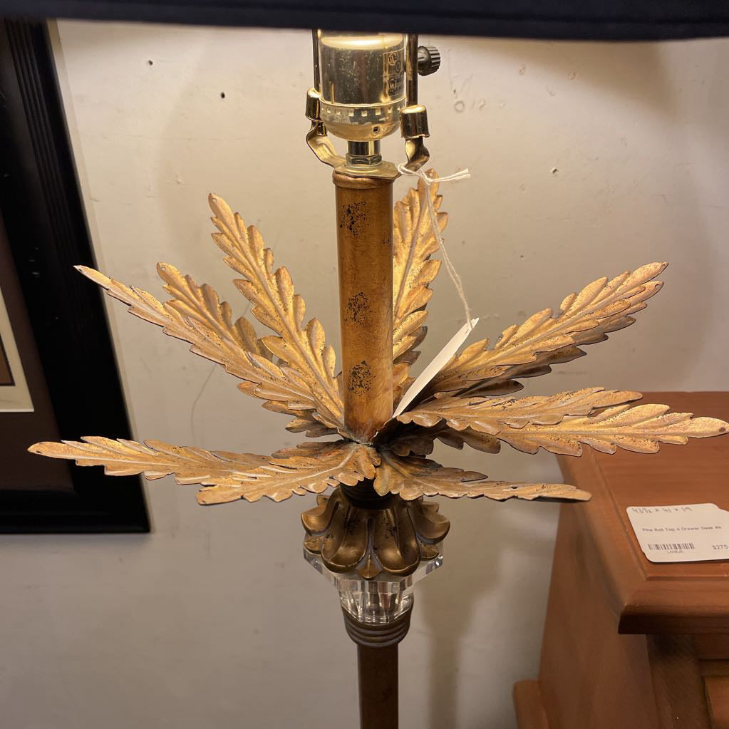 Metal Palm Fronds with Glass Detail Floor Lamp