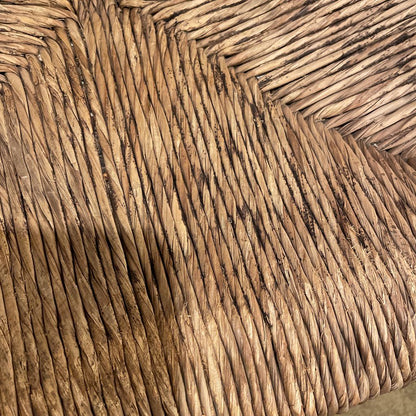 Woven Seat Chair with Fancy Wooden Back & Crest Design